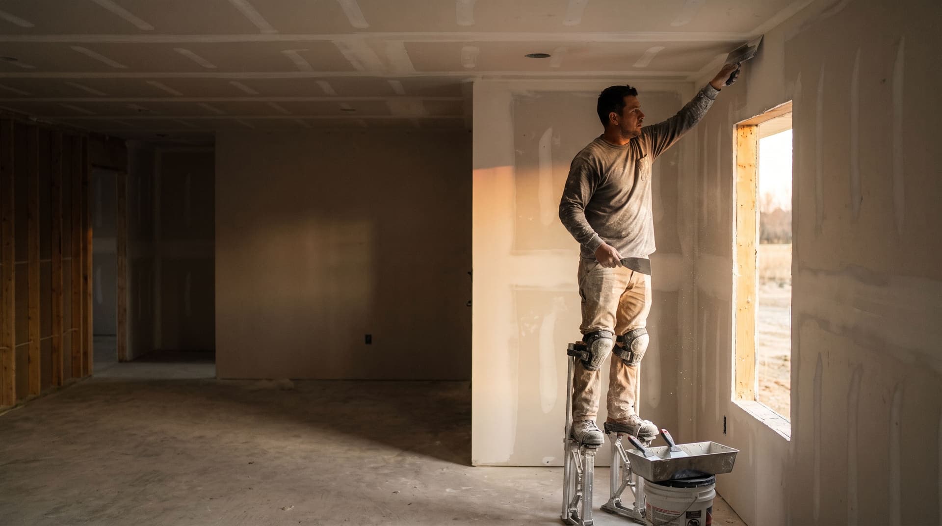 Drywall crew at work